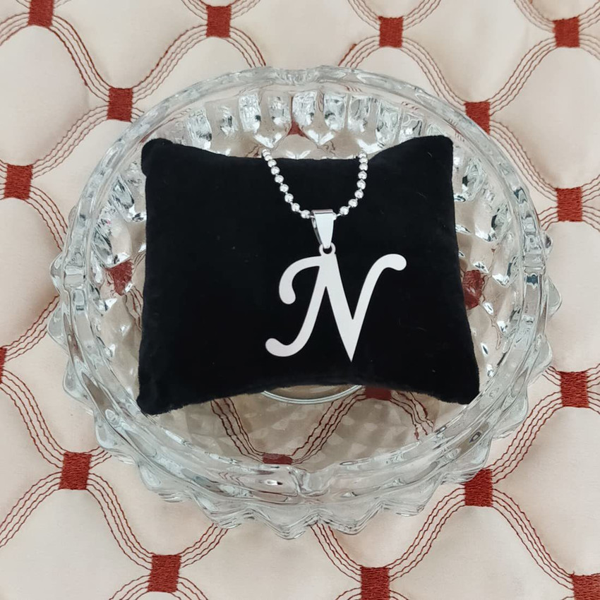 Utkarsh Silver Name English Alphabet N Letter Locket Pendant Necklace With Ball Chain Stainless Steel Pendant Price in India Buy Utkarsh Silver Name English Alphabet N Letter Locket Pendant Necklace W...