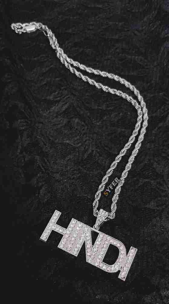 mc stan hindi iced out pendant necklace stainless steel necklace