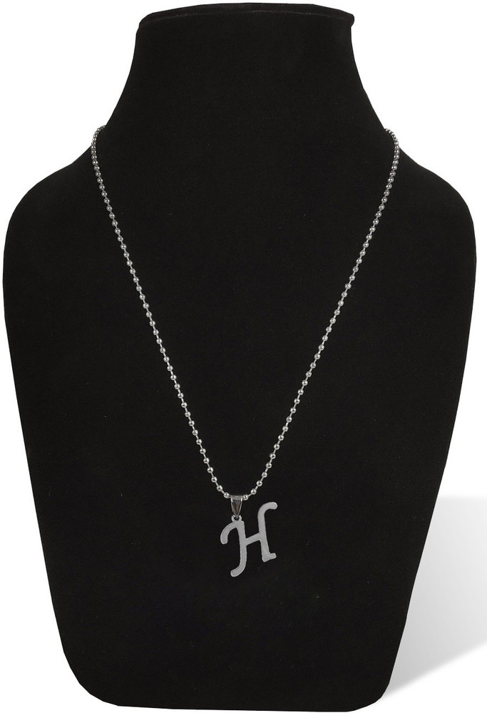 De Ultimate Silver Name English Alphabet H Letter Pendant Locket Necklace With Ball Chain Silver Stainless Steel Locket Set Price in India Buy De Ultimate Silver Name English Alphabet H Letter Pendant...