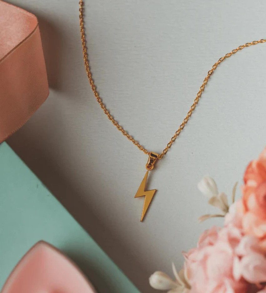 Gold lightning hot sale bolt necklace