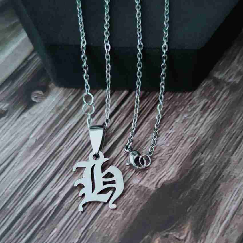 Textured Initial Necklace - MISHO - Mens