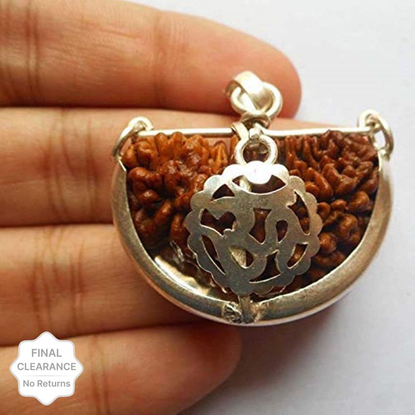 shahinpearlmart OM Ek Mukhi Rudraksha Big Size Bead Pure Sterling