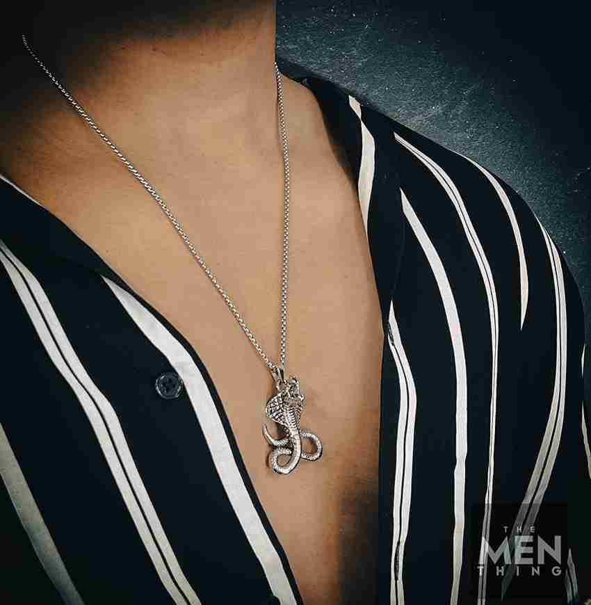 Mens snake pendant necklace sale