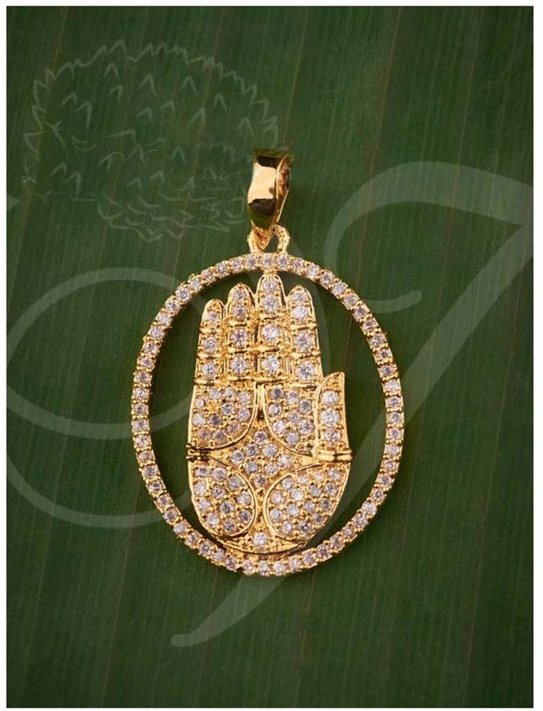 Vadaamalar Blessing Sai Baba Dollar Pendant Gold Plated Balaji