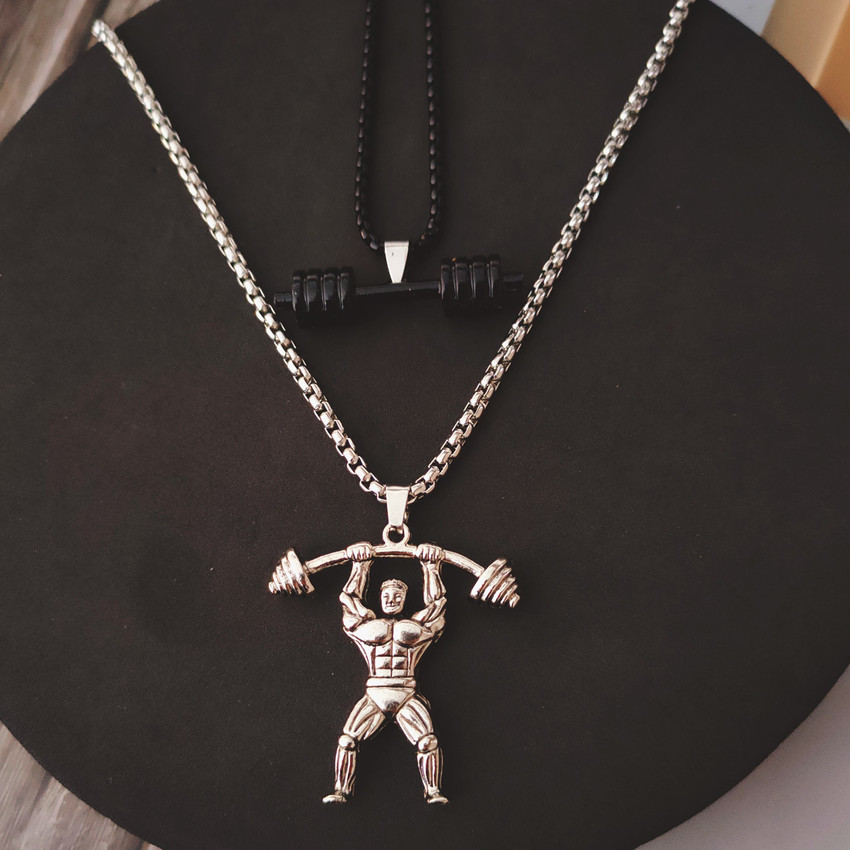 Dumbbell necklace flipkart sales