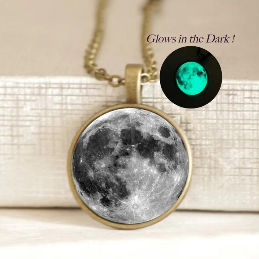 Full moon necklace glow in the dark online