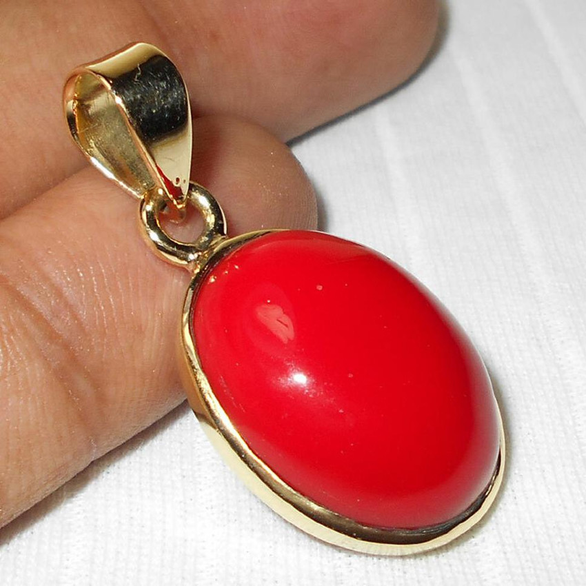 RRSKT Red Coral Moonga Gemstone Pendant For Astrological Benefits Gold plated Coral Stone Pendant Price in India Buy RRSKT Red Coral Moonga Gemstone Pendant For Astrological Benefits Gold plated Coral...