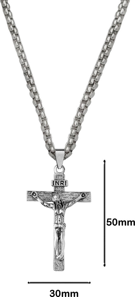 M Men Style Religious Lord Jesus Christ Cross Pendant Necklace Chain Spn Sterling Silver Stainless Steel Pendant Price in India Buy M Men Style Religious Lord Jesus Christ Cross Pendant Necklace