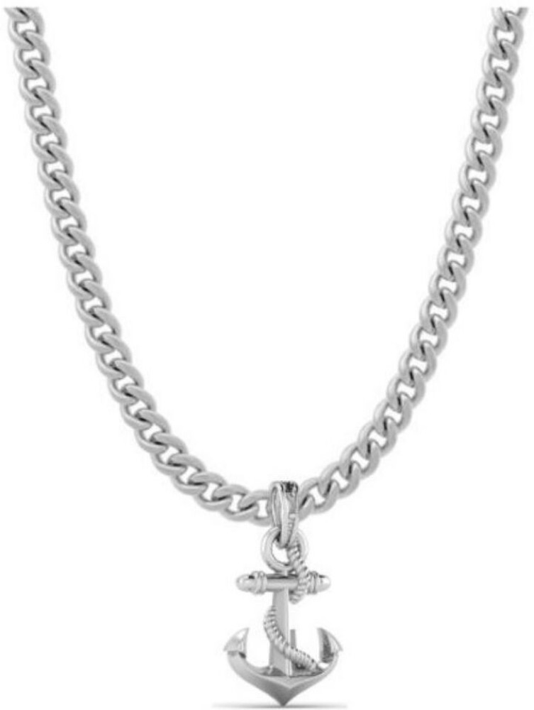 Akshat Sapphire Sterling Silver (92.5% purity) Stylish and Fashionable Fish  Chain Pendant (Pendant with Figaro Chain-22 inches) for Men & Women Pure