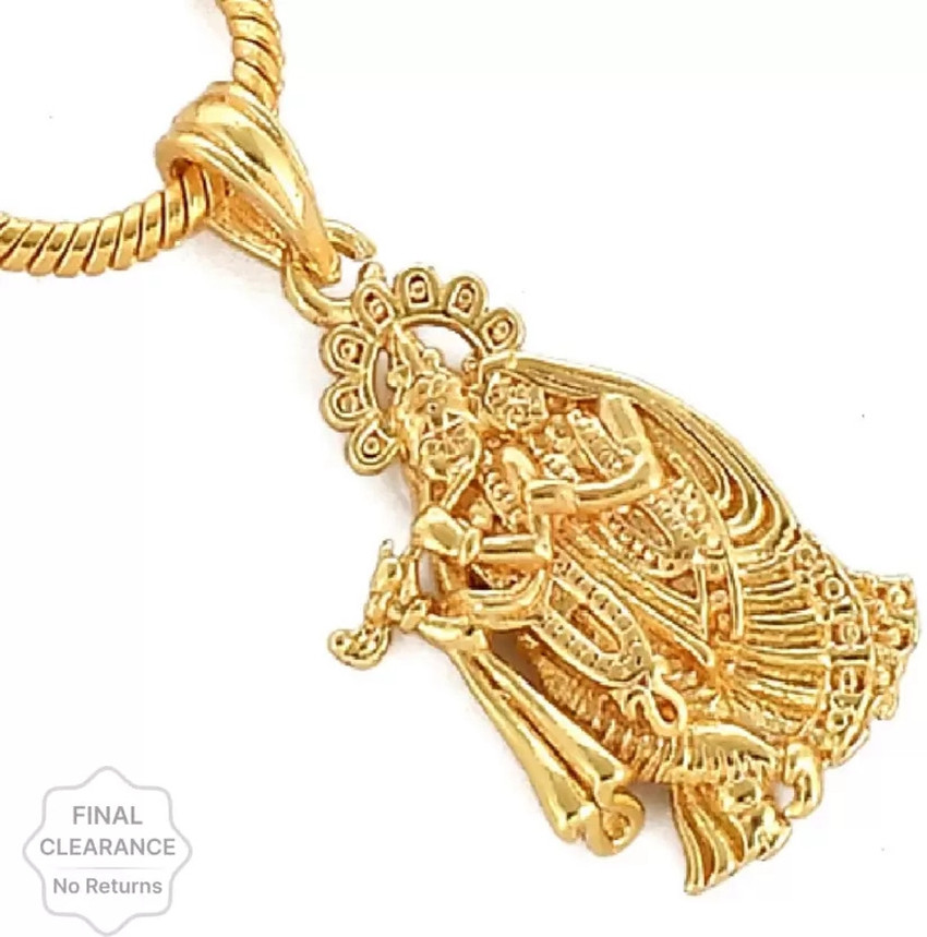 CKB JEWELS Pendant Radha Krishna Locket Chain Gold Plated Daily Use Jewelry for Men Women Gold plated Alloy Pendant Set Price in India Buy CKB JEWELS Pendant Radha Krishna Locket Chain Gold