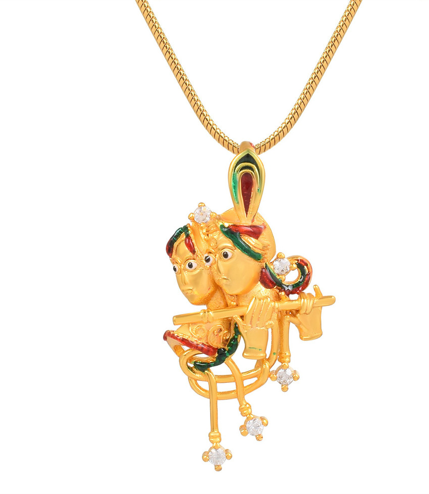 Radha krishna pendant best sale gold