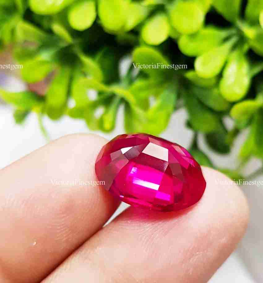 SAMADGEMS Loose Gemstone 10.75 Ct Certified Natural Red Ruby Oval