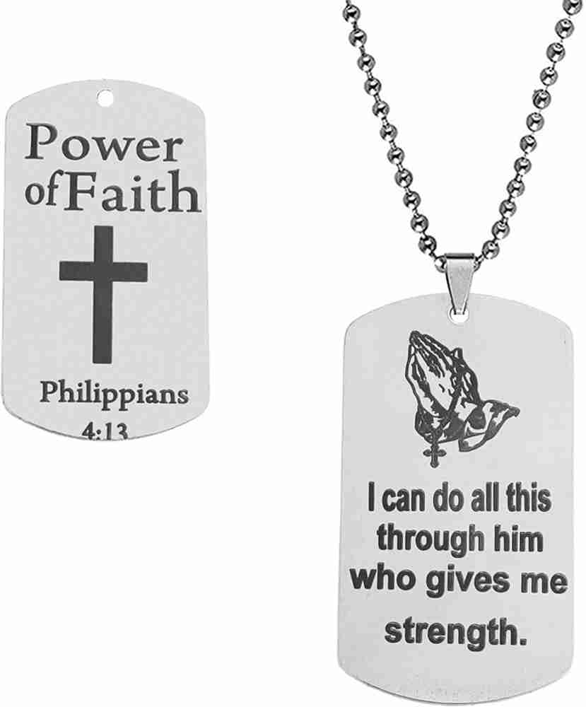 Dog tag necklace hot sale with bible verse