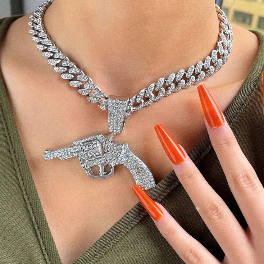 Iced out sales gun pendant