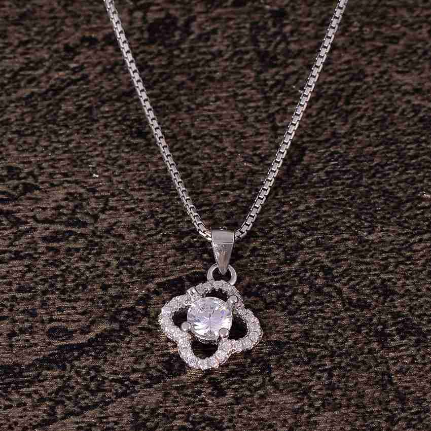 MJ JEWELS Silver Cubic Zirconia Silver Pendant Price in India Buy MJ JEWELS Silver Cubic Zirconia Silver Pendant Online at Best Prices in India Flipkart