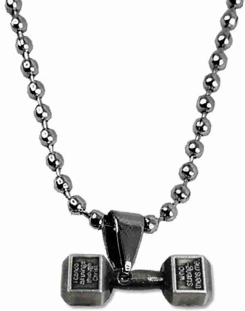 Stainless Steel Heart Bracelet with Dumbbell - Phil 4:13