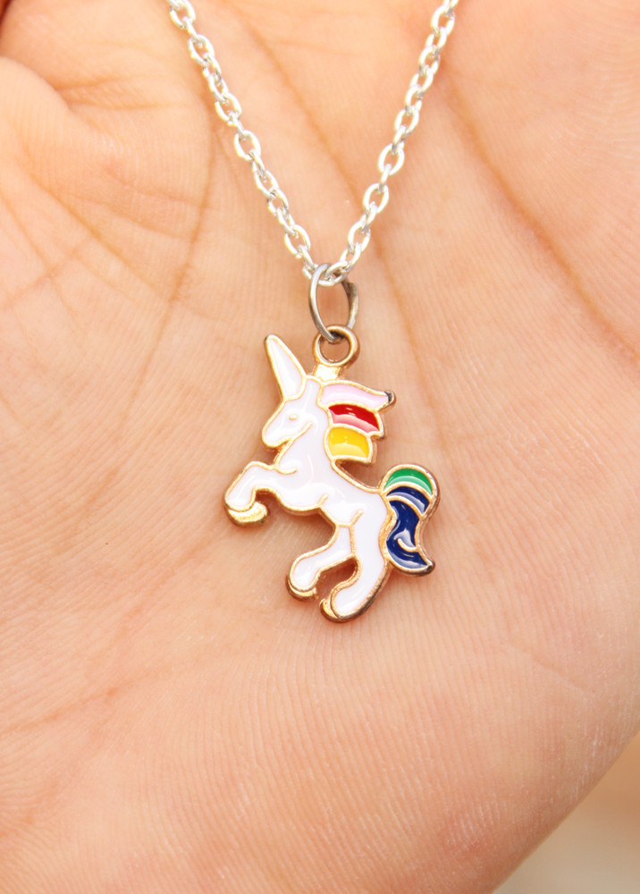 Jewels Wallah Rainbow Unicorn pendant combo silver chain charm necklace for girls daily use Gold plated Alloy Pendant Set Price in India Buy Jewels Wallah Rainbow Unicorn pendant combo silver