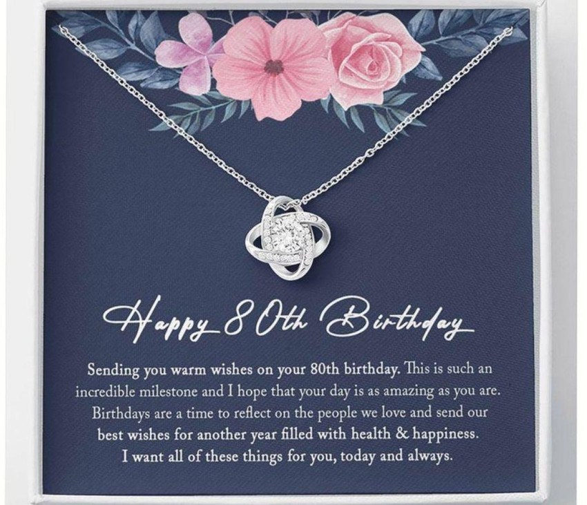 80th birthday necklace sales