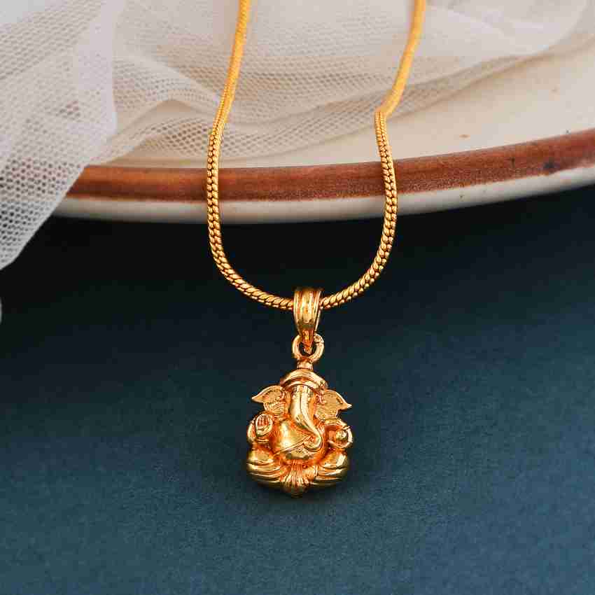 DESI CREED God Ganesh Ji Locket Ganpati Pendant With Gold Chain for Women Girls Boys Men Brass Locket Set Price in India Buy DESI CREED God Ganesh Ji Locket Ganpati Pendant