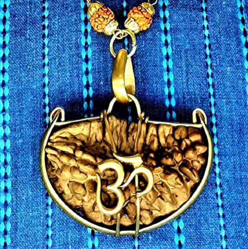 Numeroastro - 1 Mukhi  One Faced Rudraksha Om Brass Pendant