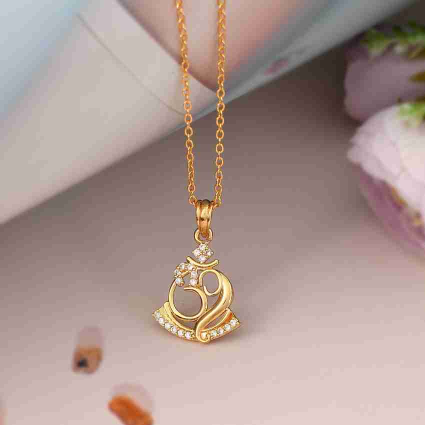 Om gold locket image deals
