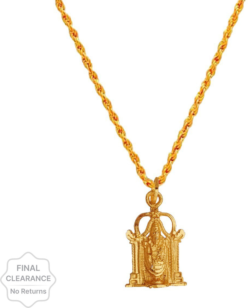 Shiv Jagdamba Religious Jewelery Gold Plated Brass Micron Lord Lord Venkatesha Balaji Srinivasa Govinda Venkateshwara God Jewellery Pendant Chain
