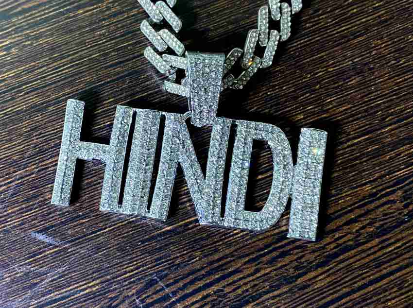 mc stan hindi iced out pendant necklace stainless steel necklace hiphop  jewellery for men