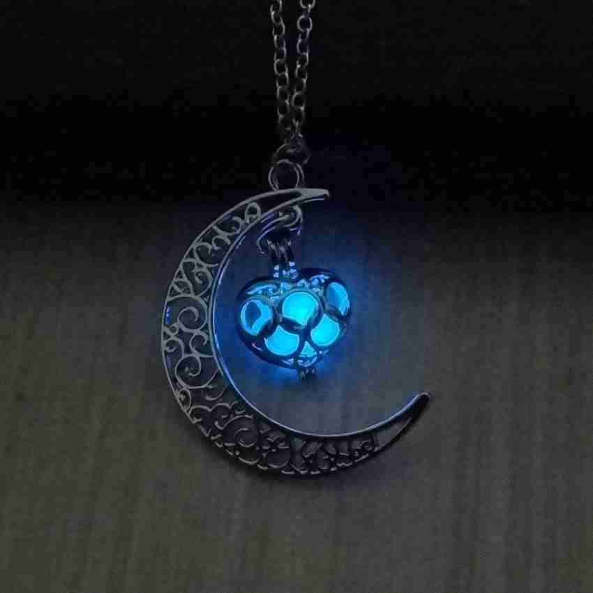 Glowing crescent hot sale moon necklace