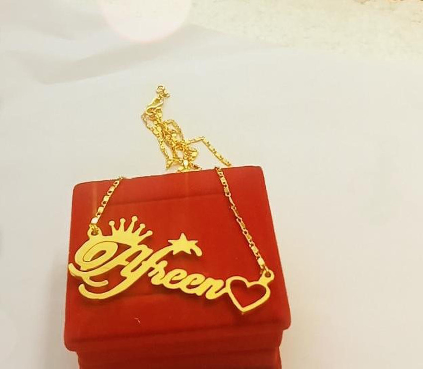 Afreen name outlet gold pendant
