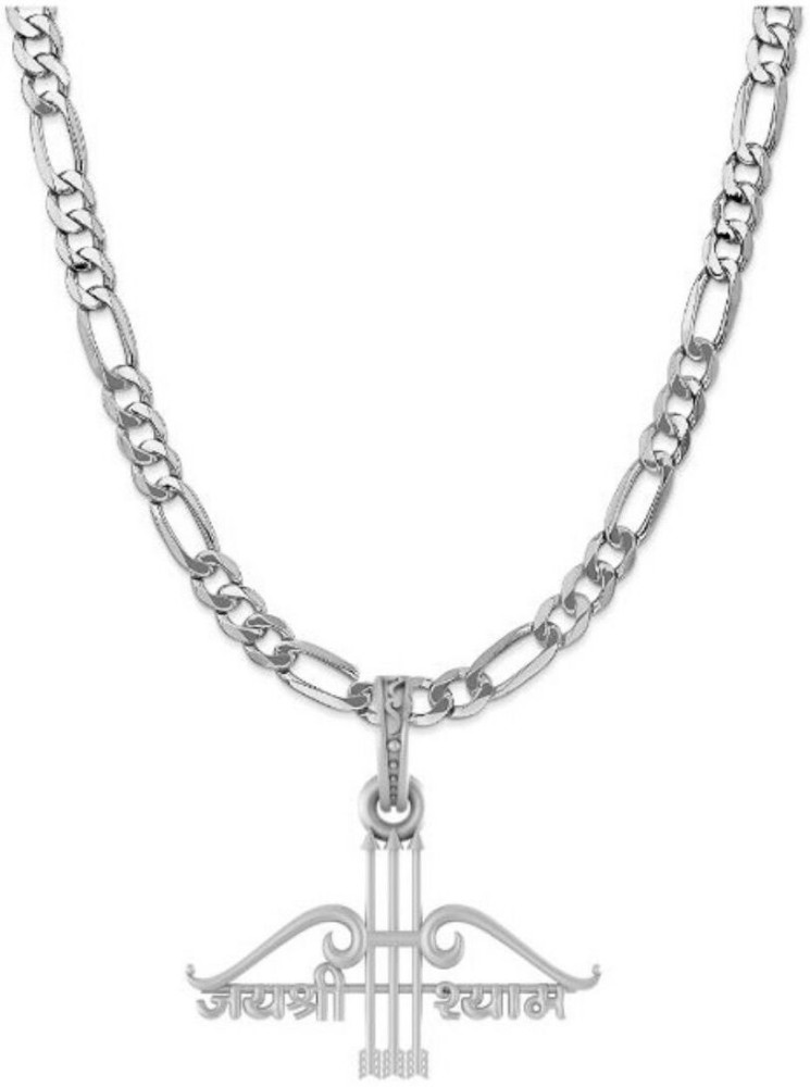 Akshat Sapphire Sterling Silver (92.5% purity) Stylish and Fashionable Fish  Chain Pendant (Pendant with Figaro Chain-22 inches) for Men & Women Pure