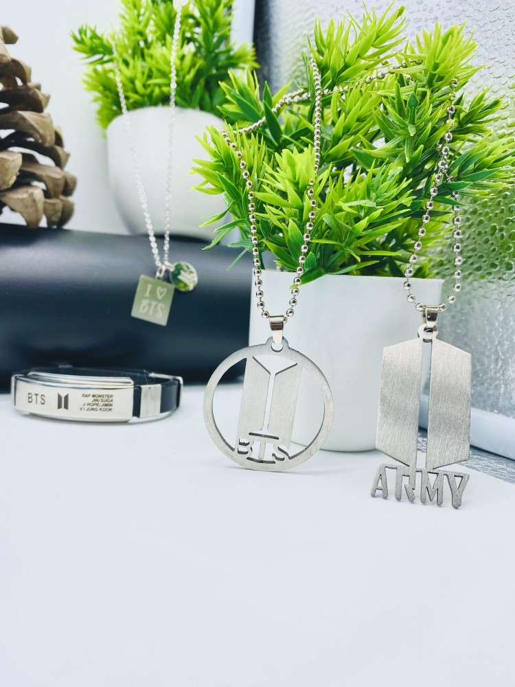 accessoo Trending BTS Locket Pendant Bracelet Combo For BTS Boys