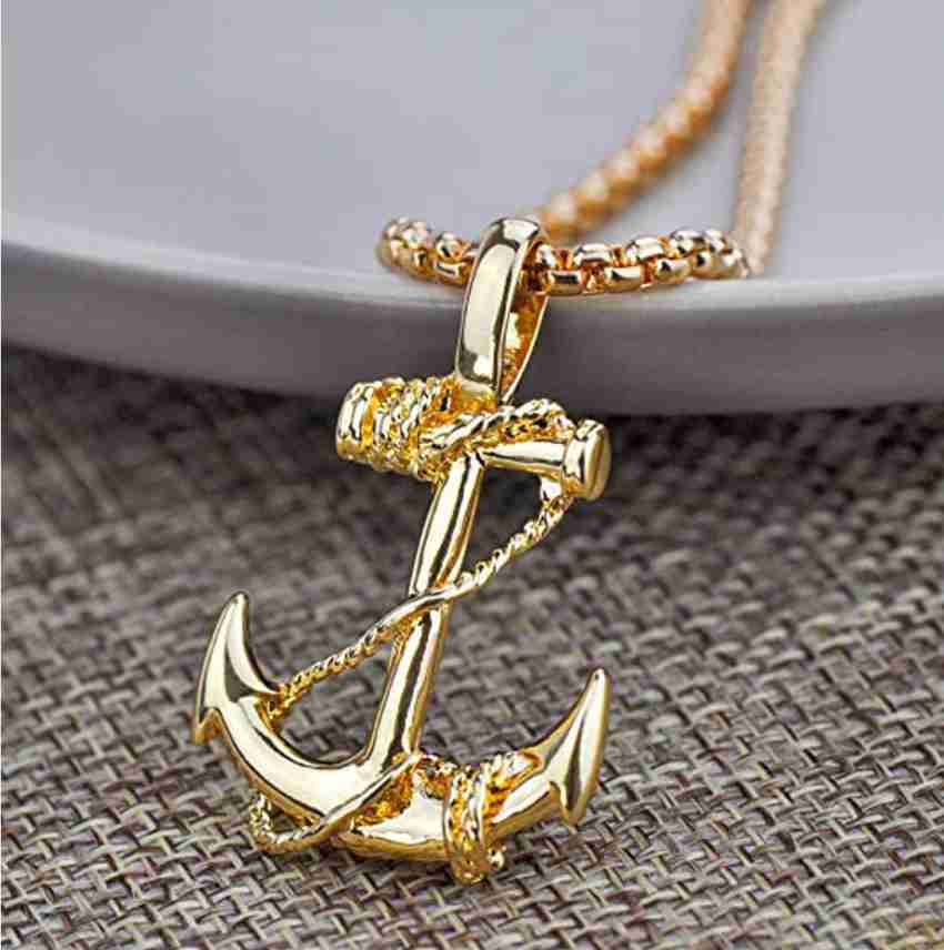 M Men Style Nautical Anchor Necklace Navy Mooring Rope Marine