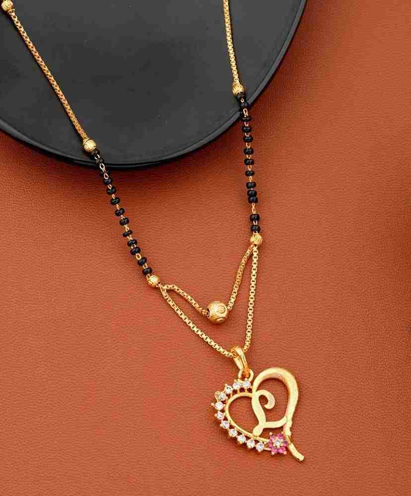 Jewel WORLD L name letter Diamond Pendant locket mangalsutra