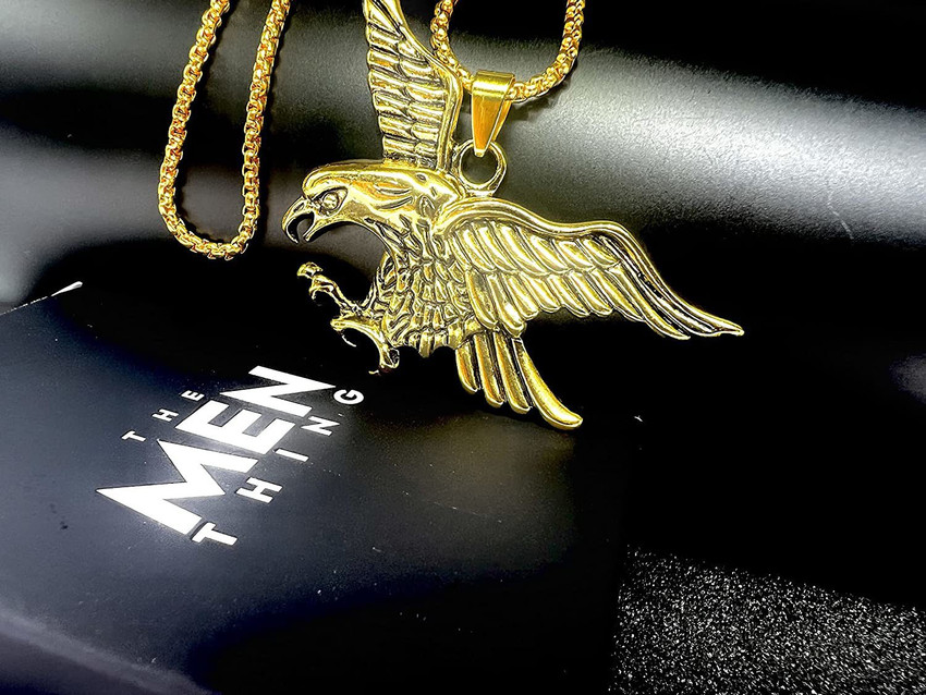 THE MEN THING Eagle Gold Pendant with 24inch Chain European Style Chain Pendant for Men Stainless Steel Pendant Price in India Buy THE MEN THING Eagle Gold Pendant with