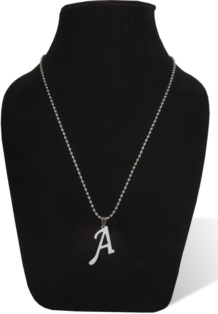 Adhvik Silver Name English Alphabet A Letter Pendant Locket