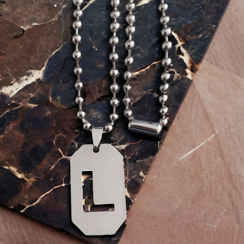 Men's initial necklace on sale charm