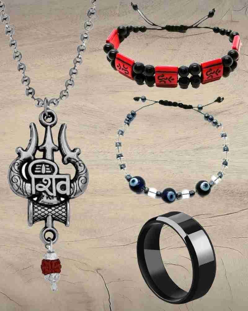 Dynamic Retail Global Shiva Mahadev Mahakal Locket Black Ring Men Religious  Pendant Dori Bracelet 377Z Stainless Steel Pendant Set Price in India - Buy  Dynamic Retail Global Shiva Mahadev Mahakal Locket Black