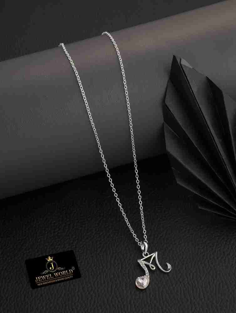 Letter m silver necklace clearance