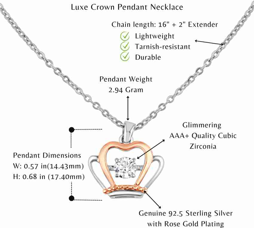 GIVA 925 Sterling Silver Rose Gold Deer Heart Necklace | Gifts for  Girlfriend,Pendant to Gift Women & Girls | With Certificate of Authenticity  and 925