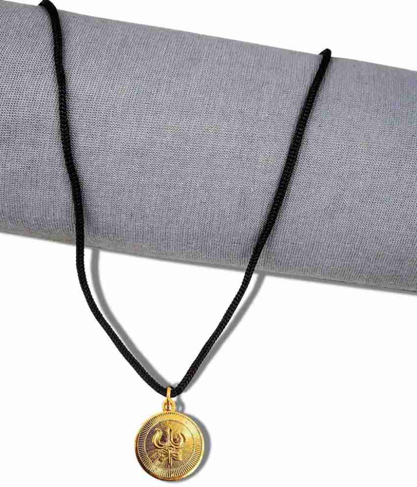 Indian Traditional Stainless Steel Gold Plated Sri Yantra Pendant For Unisex