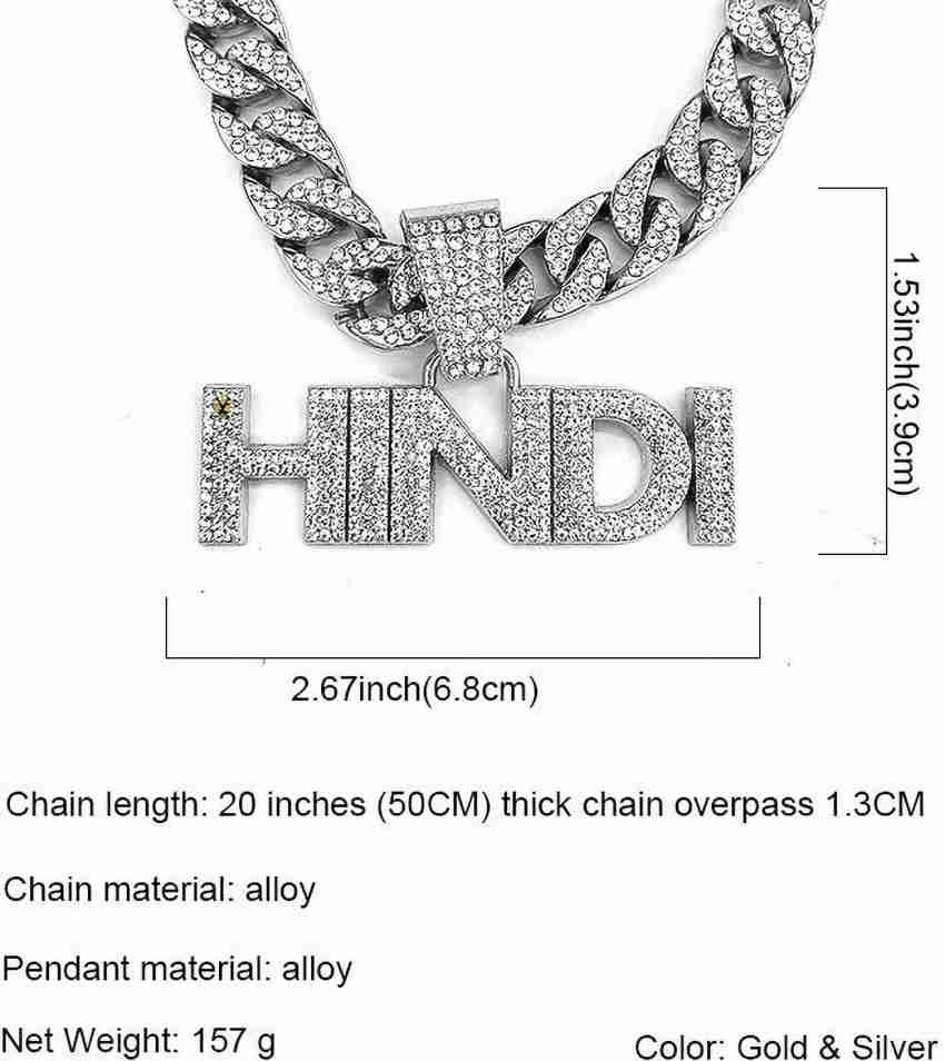 vien Mc Stan HINDI Style Link Chain for Men Women Miami Necklace Iced Out  Chain Silver Cubic Zirconia Alloy, Zinc Locket Set Price in India - Buy  vien Mc Stan HINDI Style