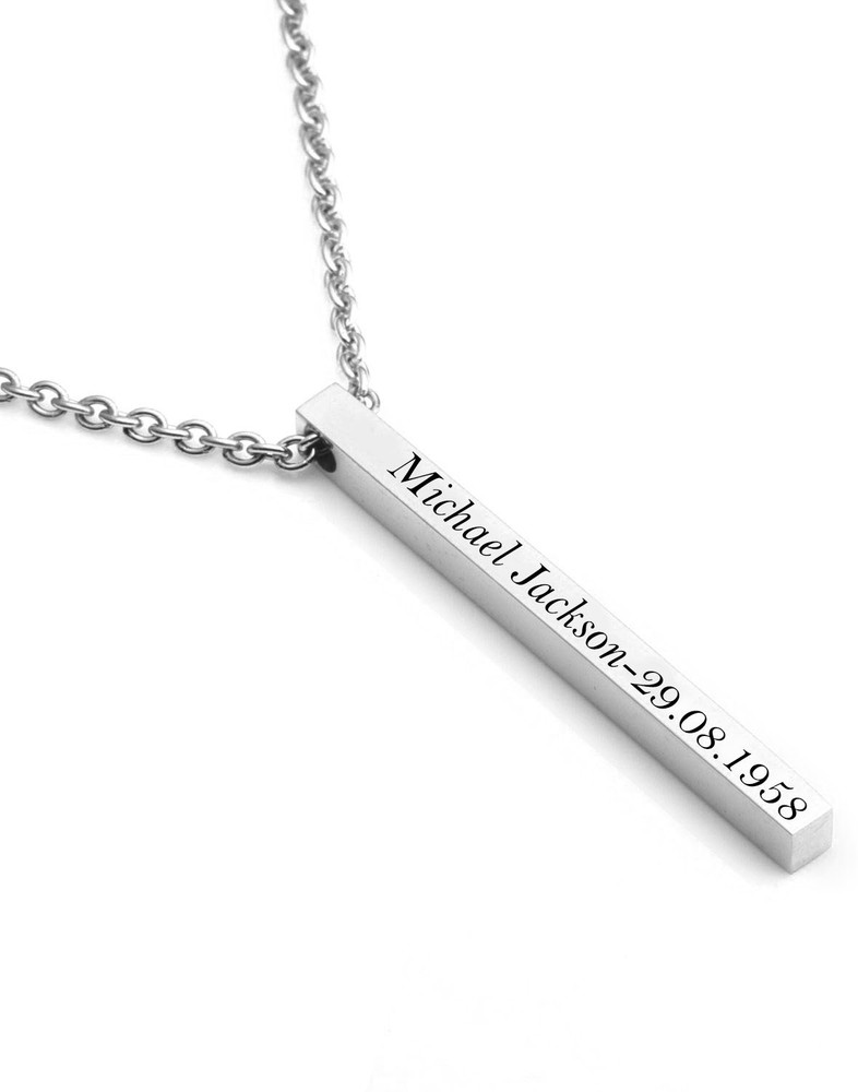Fine Artwork MICHAEL JACKSON Engraved Brass Silver Bar Pendant