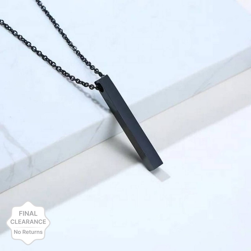 Alvira Stylish Silver 3D Vertical Bar Cuboid Stick Locket Pendant Necklace  Silver, Rhodium Alloy, Stainless Steel Locket Set Price in India - Buy  Alvira Stylish Silver 3D Vertical Bar Cuboid Stick Locket