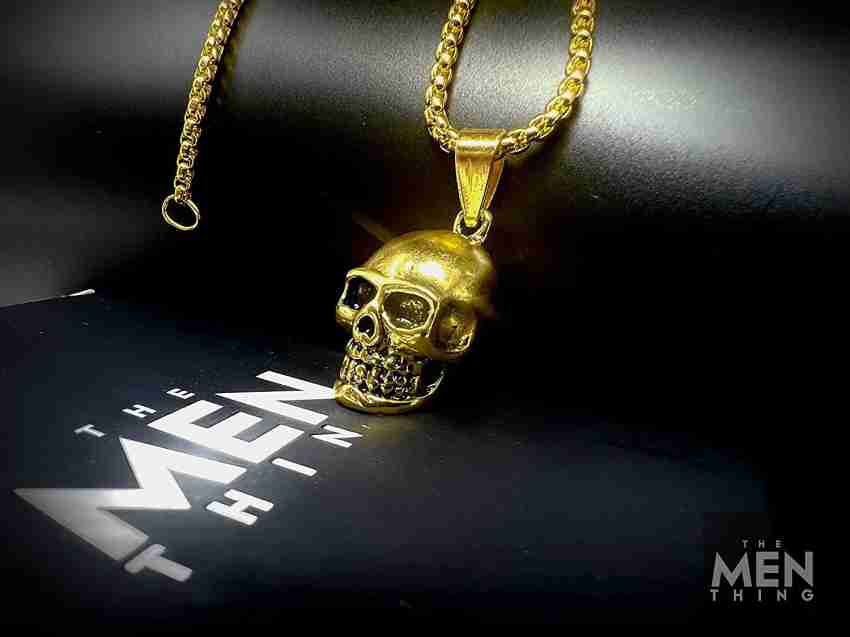 Mens gold 2025 skull pendant