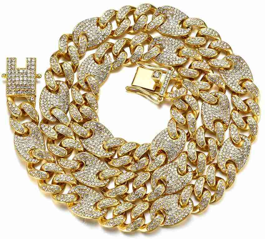 vien Mc Stan RUPEES Symbol Link Chain for Men Miami Necklace Iced Out Chain  Gold-plated Cubic Zirconia Alloy, Zinc Locket Set Price in India - Buy vien Mc  Stan RUPEES Symbol Link