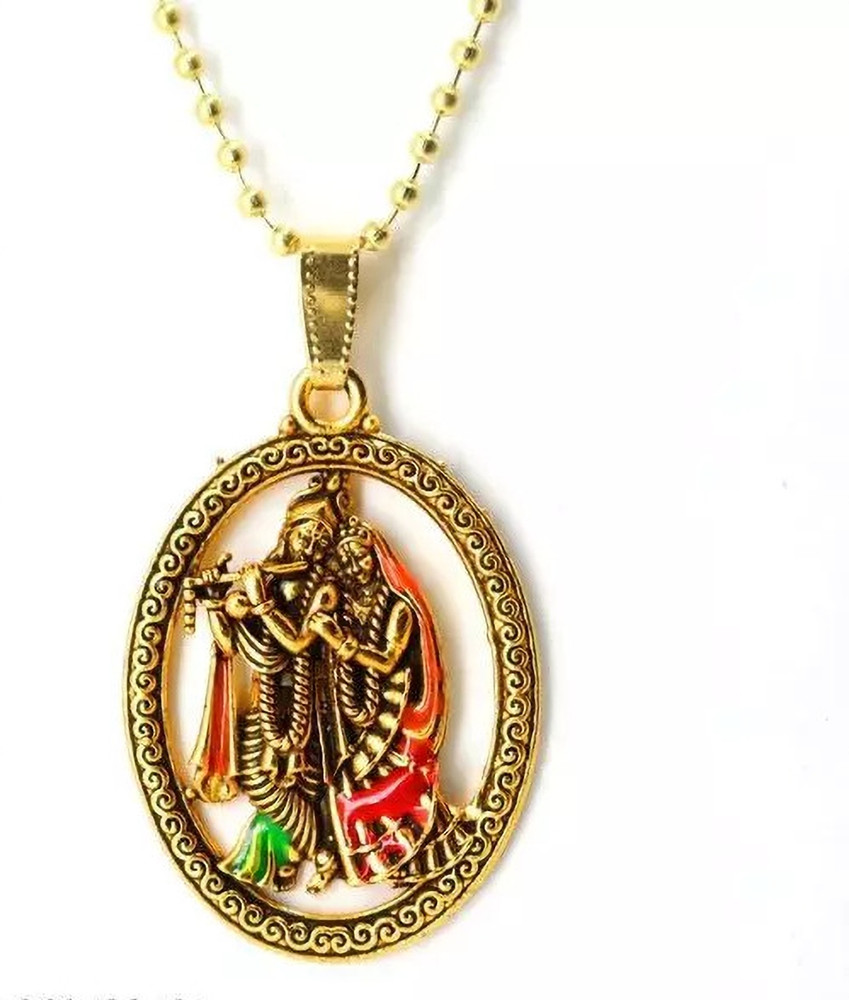 HOMOM Radha Krishna Gold Round Stainless Steel Pendant Price in India Buy HOMOM Radha Krishna Gold Round Stainless Steel Pendant Online at Best Prices in India Flipkart