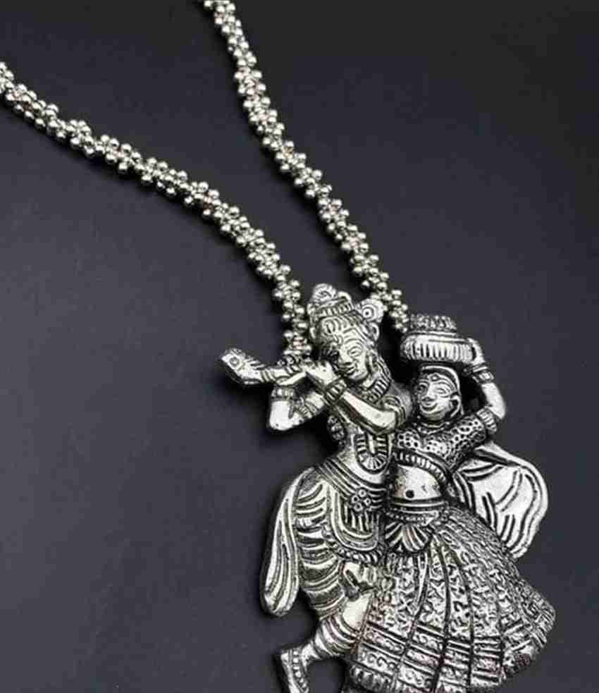 Radha krishna silver pendant on sale