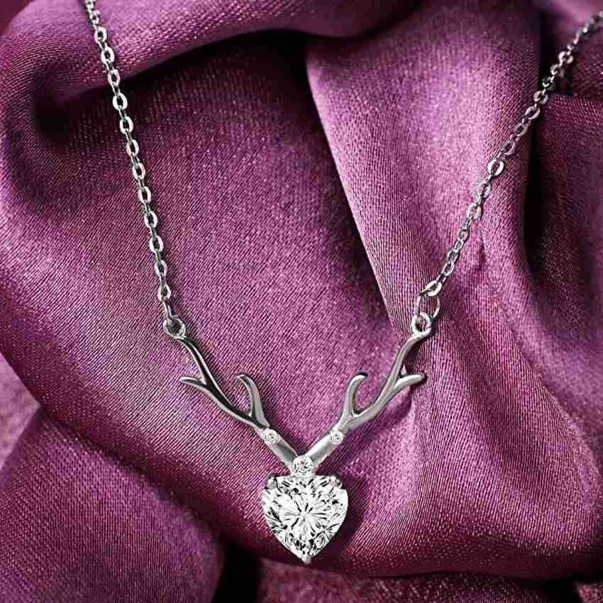 GIVA 925 Sterling Silver Rose Gold Deer Heart Necklace | Gifts for  Girlfriend,Pendant to Gift Women & Girls | With Certificate of Authenticity  and 925