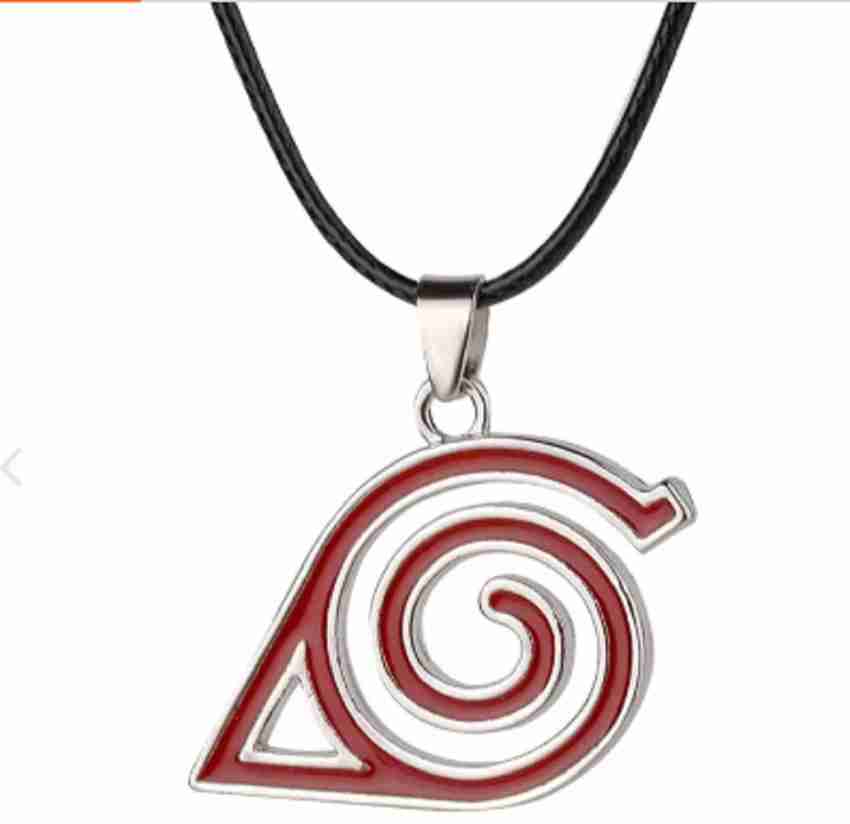 RED KANJI SYMBOLS Naruto 10 Pcs. Necklace & Ring Set (Anime Charm  Pendant)