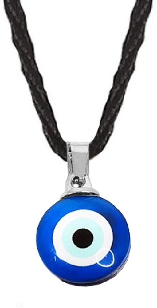 Premium Quality Valentine's Day Special Silver Color Stainless Steel Round  Blue Stone Evil Eye Nazar Suraksha